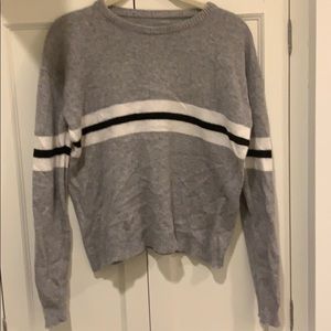 Brandy Melville Grey Striped Sweater